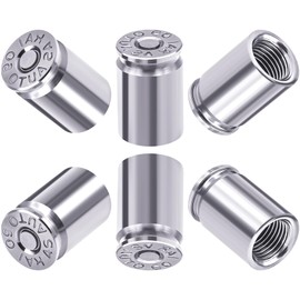 MEAJOO MEAJOO 6PCS Bullet Shell Tire Valve Stem Caps, Aluminum Alloy Car Air Stem Cap, Universal Dustproof Tire Valve Stem Covers for Cars, SUV, Trucks, Bikes, Motorcycles, Bicycles (Silver)