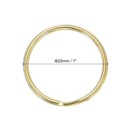 PATIKIL Flat Split Ring, 40Pcs 0.8"/20mm Dia Brass Flat Split Key Chain Rings for DIY Home Office Car Keys