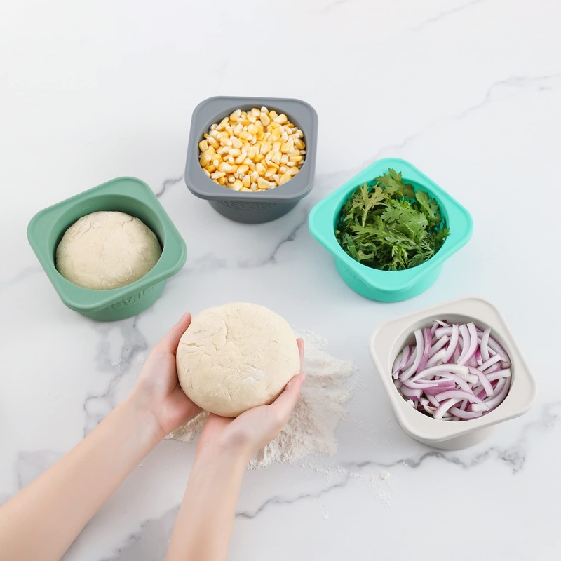 KEVJES Stackable Silicone Artisan Pizza Dough Proofing Proving Containers with