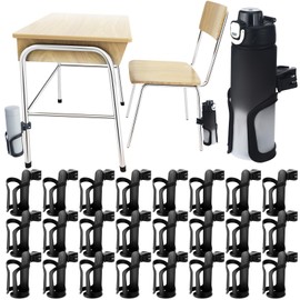 24 Pcs Water Bottle Holder for Classroom Desk Cupholder Back to School Gift for Student Anti-Spill 360° Rotating Water Bottle Holder for Desk Chair to Hold Coffee Cups for Office Classroom