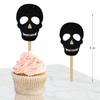 Black Skull Cupcake Topper | Halloween Party Decorations | Gothic
