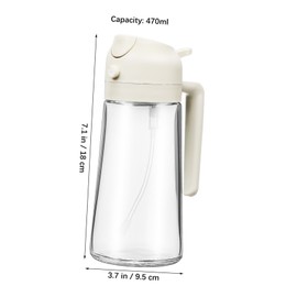 GRIRIW Oil Spray Dispenser 2-in-1 Olive Oil Sprayer for Cooking 470ml White Universal Use
