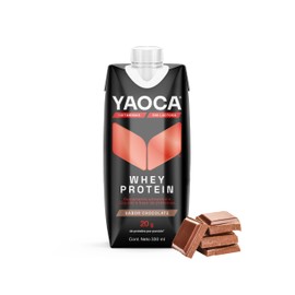 YAOCA, Whey protein, Proteína lista para beber  20gr de proteína  12 piezas  Sabor Chocolate  Sin azúcar  330 ml cu.                                  