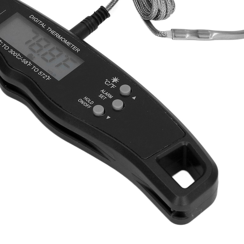 Barbecue Thermometer Double Probe Head LCD Display Easy to Store