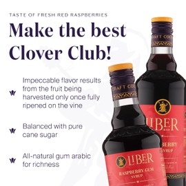 Liber & Co. Raspberry Syrup for Drinks - Cocktails, Coffee, & Soda Flavoring - Makes 50 Drinks - Real Raspberry Simple Syrup - Liber & Co. (25.4 oz)