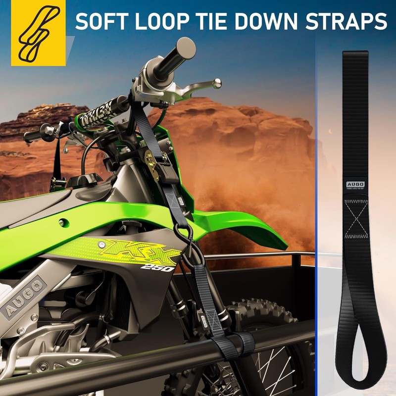 Soft Loop Tie Down Straps - 1,500 Load Capacity &