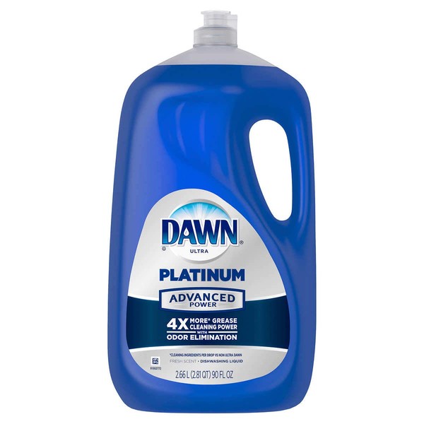 Dawn Ultra Platinum Advanced Power Dishwashing Liquid, Fresh Scent, 90 Ounce
