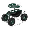 Garden Seat Car with Wheels, 360-degree Swivel Seat, for Backyard,