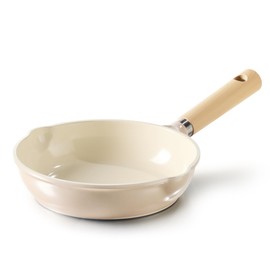 CAROTE 8" Ceramic Frying Pan Skillet, Non Stick Frying Pan Chef's Pan, Healthy & PFOA/PFAS Free, Induction-Compatible, Taupe