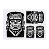 4 x 'Frankenstein's Monster' Temporary Tattoos - Water Resistant, Skin-Safe,
