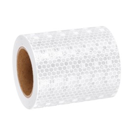 MECCANIXITY Reflective Tape, 3 Inch x 16 ft Self-Adhesive Trailer Reflector Tape Waterproof Warning Safety Sticker High Visibility Night Reflectors for Bikes Cars, White