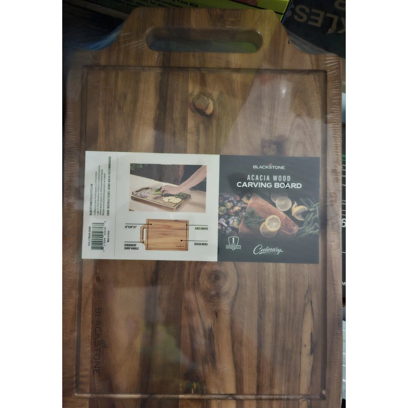 Blackstone Acacia Culinary Wood Carving Cutting Board 12"x 18"x 1",