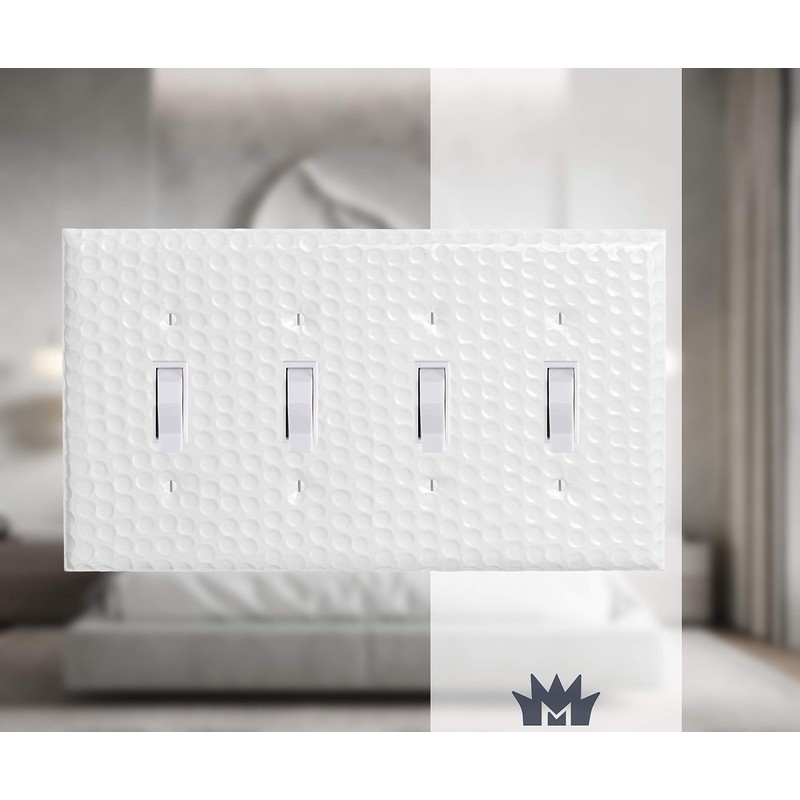 Monarch Abode 4-Gang Toggle Wall Plate, Hand Hammered Metal Switch