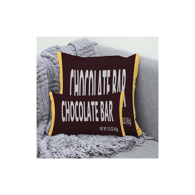 decorbox Chocolate Bar Lover 12x20 Inch Funny Throw Pillow Cover,