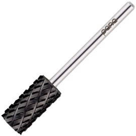 PANA Professional 3/32" Shank Size - Flat Top Large Barrel Silver Carbide Bit - Nail Drill Bit for Dremel Machine (Silver, Gold, DLC Black) (4X Coarse, DLC Black)