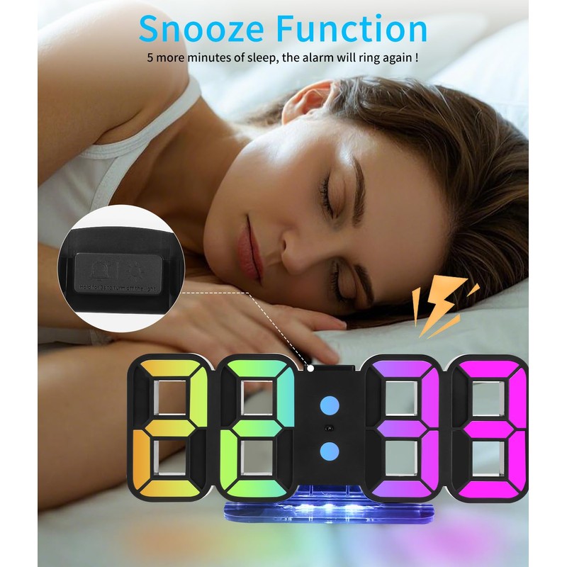 Zaxiva 3D LED Digital Alarm Clock, Table Clock, Digital Clock