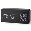 Virklyee Wooden Digital Cube Alarm Clock with LED Temperature Display,