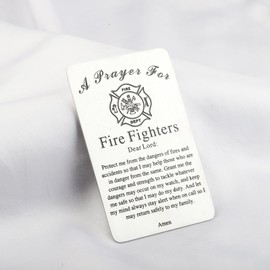 KEYCHIN Firefighter’s Prayer Wallet Insert Card Fireman Gifts Fire Fighter Jewelry For Father Husband Boyfriend (Firefighter Card)