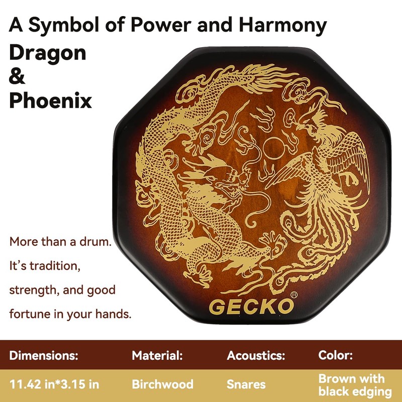 GECKO Octagonal Cajon Drum SD8S – Portable Hand Percussion Instrument