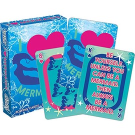 AQUARIUS I Heart Mermaids Playing Cards - Mermaid Themed Deck of Cards for Your Favorite Card Games - Poker Size with Linen Finish