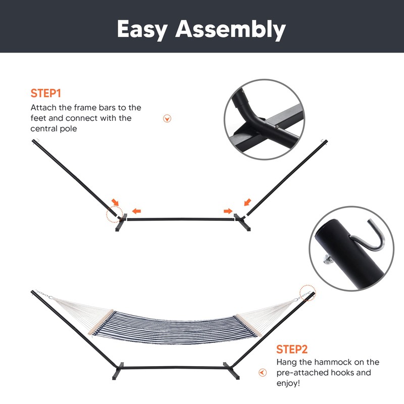 SUNCREAT 15 ft Outdoor Hammock Stand, Heavy Duty Hammock Stand