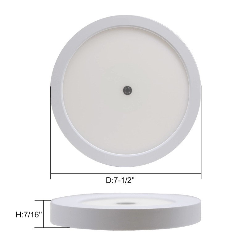 Facon 7.5-Inch 12V LED RV Ceiling Dome Light with Touch