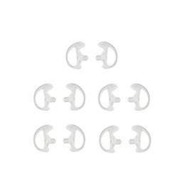 KS K-STORM Two Way Radio Ear Mold Replacement Soft Silicone Ear Insert for Acoustic Coil Tube Earpiece (Transparent, 5 Pair Small)