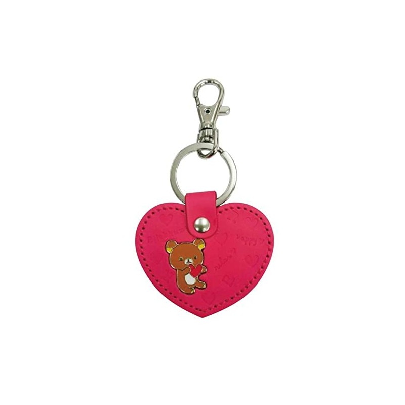 Ushikubo Kogeisha Rilakkuma Leather Key Chain Heart Shape Rilakkuma RD