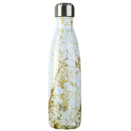 Wink Stainless Steel Thermal Flask with Cotton Bag, Thermos Flask, Drinking Bottle, Insulated Bottle for Coffee, Tea, Soup, 500 ml (Gold Makrana)