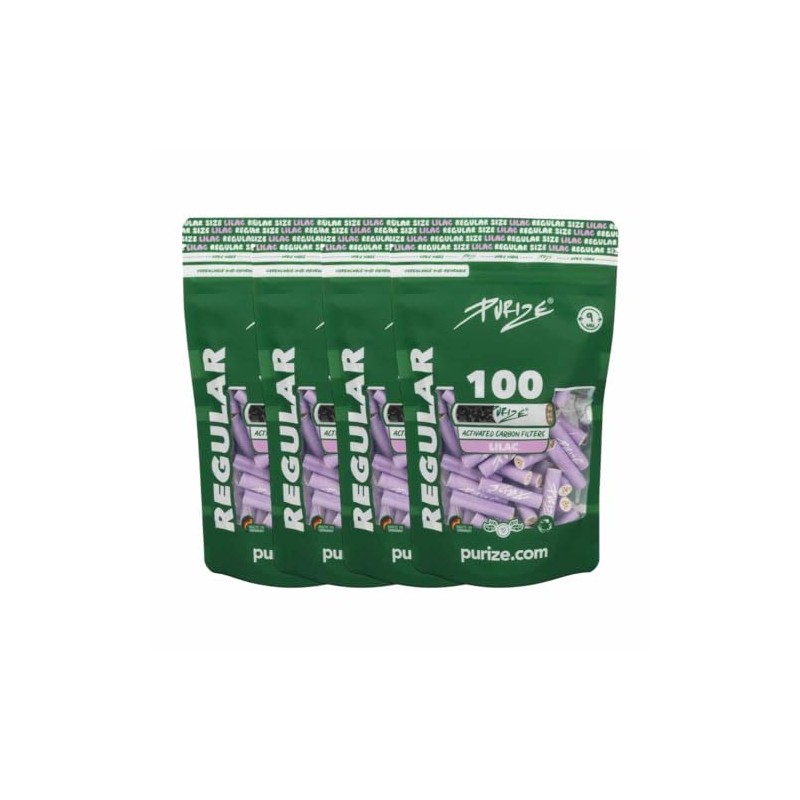 400 Purize® Regular Size 9 mm Activated Carbon Filter (Lilac)