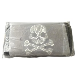 SKULL PIRATE NEW Skull Pirate UNISEX Clear Rhinestone Skull Zipper Credit Card Wallet