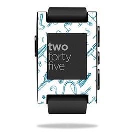 MightySkins Skin Compatible with Pebble Smart Watch – Teal Lures | Protective, Durable, and Unique Vinyl Decal wrap Cover | Easy to Apply, Remove, and Change Styles | Made in The USA