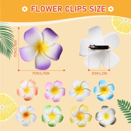 HIFOT Pack of 9 Hawaii Colourful Hair Clips, Ladies, Flower Hair Clips, Girls, Frangipani Hair Clips, Children's Flower Hair Accessories for Women, Party Hair Styling, Hair Pins, Wedding Hair