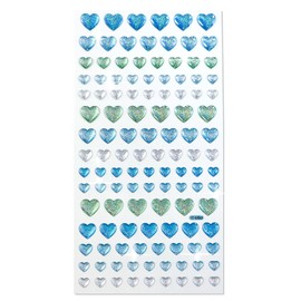 Reward Stickers 3D-020 3D Heart, Blue Mix, Glitter, Decoration, 1 Sheet, 117 Sheets