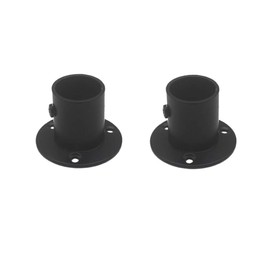 NELXULAS Classic Black Stainless Steel Closet Rod Flange Holder for Pipe (1")