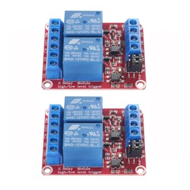 AEDIKO 2pcs DC 12V Relay Module 2 Channel Relay Board with Optocoupler Support High or Low Level Trigger