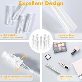 Chiallco Mini Perfume Sample Bottles, 10 Pack 5 ml Plastic Small Spray clear