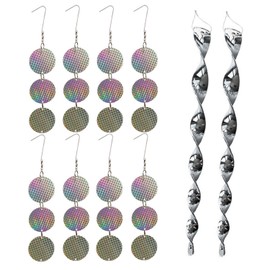 24 Pieces Of Round Bird Repelling Pendants, 2 Pieces Of Spiral Bird Repelling Sticks, Laser Reflective Bird Repelling Pendants, Garden Bird Repelling Devices, Bird Repelling Winds