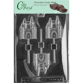 Cybrtrayd Life of the Party K072 Castle Thrones Lolly Chocolate Candy Mold in Sealed Protective Poly Bag Imprinted with Copyrighted Cybrtrayd Molding Instructions