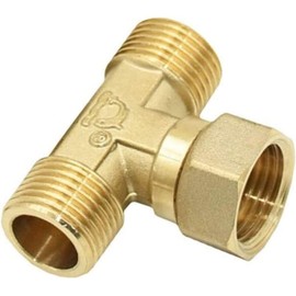 Gold Garden Hose Connection Accessories Brass,1/2 in Male Female Tee Connector Plumbing Hose Splitter Copper T-shape Fitting 3 Way Hose Tube Fittings Swivel Garden Hose Adapter, Hose Accessories