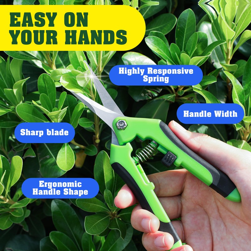 4 Pack Garden Pruning Shears, Stainless Steel Shears, Scissors, Clippers,
