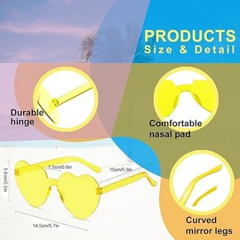 Neuytiky 10 Party Glasses, Heart Sunglasses, Hippie Glasses, Magic Colours, Party Glasses, Round Heart Sunglasses, Funny Party Glasses for Carnival, Photo Props for Children and Adults