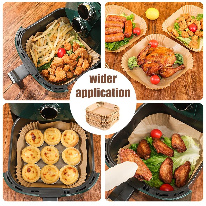 Air Fryer Baking Paper (21 x 14 cm/Rectangle/100 Pieces)