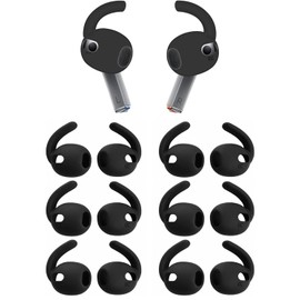 BLUEWALL Sport Earhook Compatible with Galaxy Buds 3 Earbuds SM-R530NZAEXAR, 6 Pairs Replacement Silicone Earbuds Hook, Compatible with Galaxy Buds 3 SM-R530 6 Pairs Black