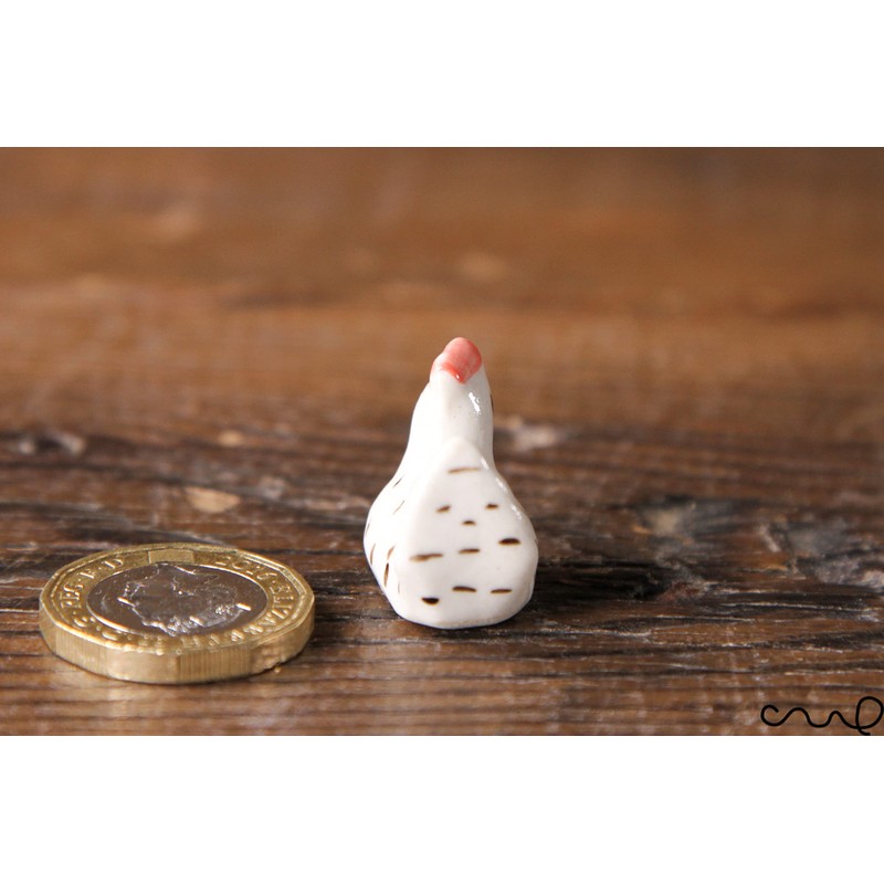 redchocol8® Ceramic Tiny White Chicken Figurines Animals Miniature Outdoor Gift