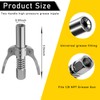 Ziciner Grease Gun Coupler, Double Handles Quick Lock Release Grease