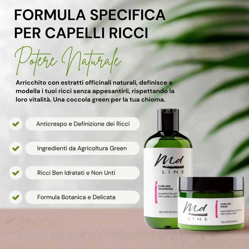 md line Curling Kit 2 Curls Hair Shampoo Mask