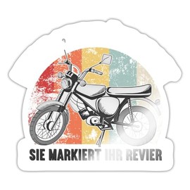 Spreadshirt Mopedliebhaber Meine Simme Ölt Nicht Sticker, 10 x 10 cm, Glossy White