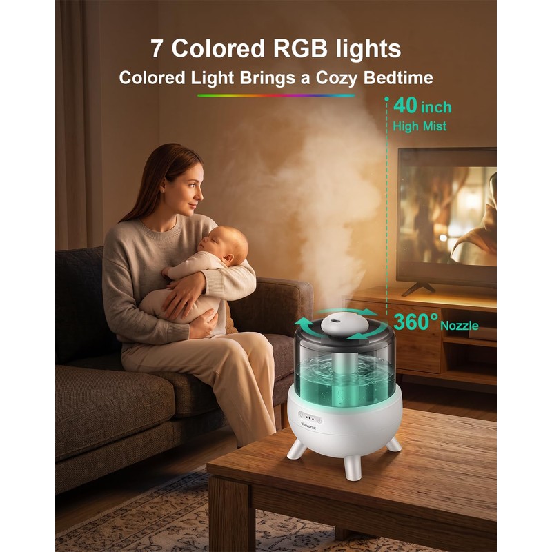 Baby Humidifiers for Bedroom, Cool Mist Humidifier Easy to Clean
