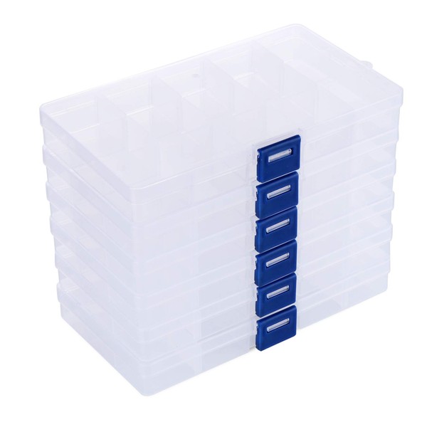 ilauke Jewellery Organizer, 15 Grids Plastic Storage Box Jewellery Box